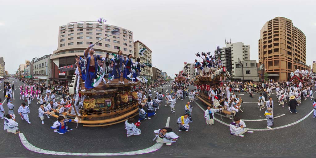 360度同時パノラマ例 ─ 神戸東灘だんじり祭り