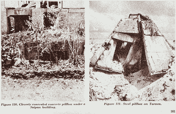 左:サイパンの建物下弾薬庫 右:タラワの金属製弾薬庫